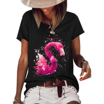 Flamingo Watercolor Art 1 Graphic Design Printed Casual Daily Basic Women's Short Sleeve Loose T-shirt - Thegiftio UK