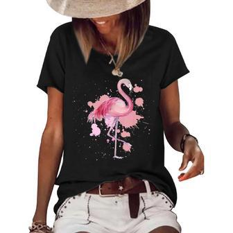 Flamingo Watercolor Art 2 Women's Short Sleeve Loose T-shirt - Thegiftio UK