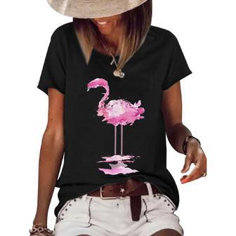 Flamingo Watercolor Art 3 Women's Short Sleeve Loose T-shirt - Thegiftio UK