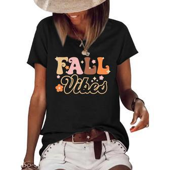 Flower Fall Vibes Cute Present Women's Short Sleeve Loose T-shirt - Seseable