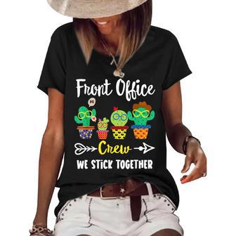 Front Office Crew Funny Cactus Team Front Office Teacher Women's Short Sleeve Loose T-shirt - Thegiftio UK