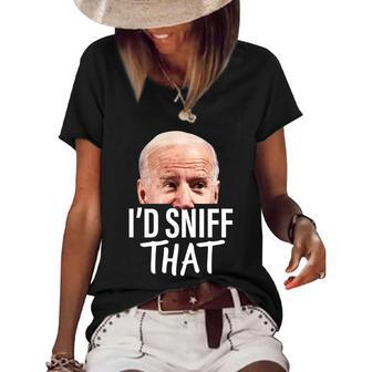 Funny Anti Biden Fjb Dementia Biden Poopypants Funny Anti Biden Sleepy Joe Women's Short Sleeve Loose T-shirt - Monsterry DE