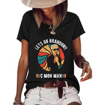Funny Anti Biden Fjb Lets Go Brandon Fjb Chant Parody Racing Fans Fjb Funn Women's Short Sleeve Loose T-shirt - Monsterry AU