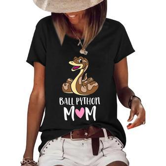 Funny Ball Python Mom Snake Ball Python Women's Short Sleeve Loose T-shirt | Mazezy