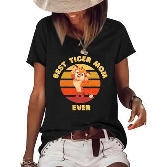 Funny Best Tiger Mom Ever Women's Short Sleeve Loose T-shirt | Mazezy