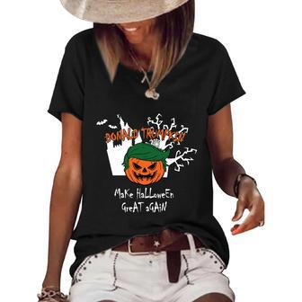 Funny Halloween Donald Trump Make Halloween Great Again Graphic Design Printed Casual Daily Basic Women's Short Sleeve Loose T-shirt - Thegiftio UK