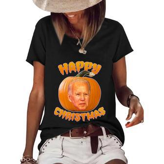 Funny Halloween Happy Christmas Joe Biden Halloween Pro Trump Graphic Design Printed Casual Daily Basic Women's Short Sleeve Loose T-shirt - Thegiftio UK