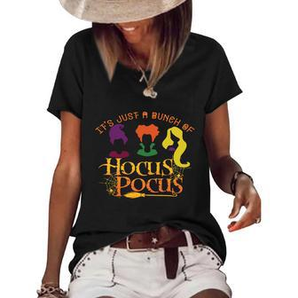 Funny Halloween Its Just A Bunch Of Hocus Pocus Hocus Pocus Halloween Trick Women's Short Sleeve Loose T-shirt - Thegiftio UK