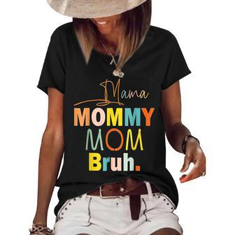 Funny Mama To Mommy Mom Bruh Happy Mothers Day Family V3 Women's Short Sleeve Loose T-shirt - Thegiftio UK