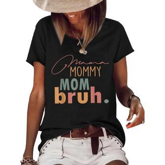 Funny Mama To Mommy Mom Bruh Happy Mothers Day Family Women's Short Sleeve Loose T-shirt - Thegiftio UK