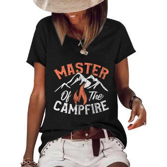 Funny Outdoor Camping Funny Gift Master Of Campfire Cute Gift Women's Short Sleeve Loose T-shirt - Thegiftio UK