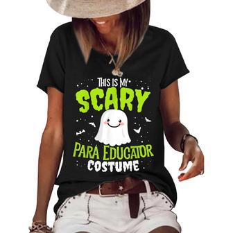 Funny Para Educator Halloween School Nothing Scares Easy Costume Women's Short Sleeve Loose T-shirt - Seseable