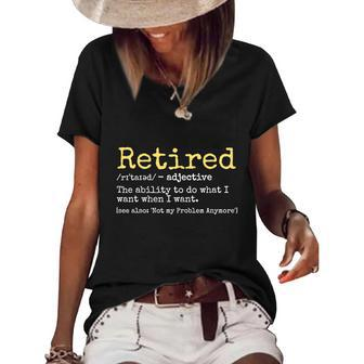 Funny Retired Definition Funny Retirement Graphic Design Printed Casual Daily Basic V3 Women's Short Sleeve Loose T-shirt - Thegiftio UK