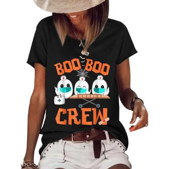 Ghost Doctor Paramedic Emt Nurse Halloween Boo Boo Crew Women's Short Sleeve Loose T-shirt - Thegiftio UK