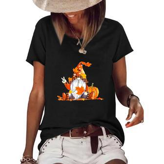 Gnomes Fall Autumn Cute Halloween Funny Thanksgiving Graphic Design Printed Casual Daily Basic Women's Short Sleeve Loose T-shirt - Thegiftio UK