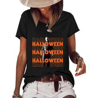 Halloween 2 Michael Text Stack Graphic Design Printed Casual Daily Basic Women's Short Sleeve Loose T-shirt - Thegiftio UK