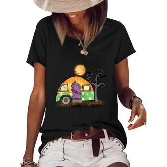 Halloween Camper Sublimation Halloween Day Graphic Design Printed Casual Daily Basic Women's Short Sleeve Loose T-shirt - Thegiftio UK