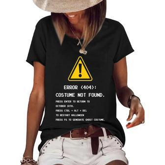 Halloween Error 404 Costume Not Found Apparel Funny Geeky Graphic Design Printed Casual Daily Basic Women's Short Sleeve Loose T-shirt - Thegiftio UK