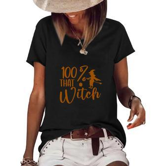 Halloween Night 100% That Witch Broom Women's Short Sleeve Loose T-shirt - Seseable