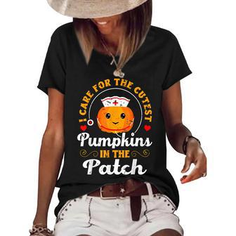 Halloween Nurse Pumpkins Care Cute Nursing Boo Boo Crew Women's Short Sleeve Loose T-shirt - Thegiftio UK