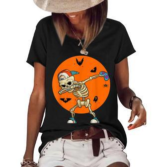Halloween Skeleton Gamer Women's Short Sleeve Loose T-shirt - Seseable