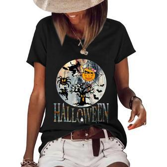 Halloween Spooky Pumpkin Halloween Day Graphic Design Printed Casual Daily Basic Women's Short Sleeve Loose T-shirt - Thegiftio UK