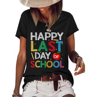 Happy Last Day Of School Funny End Of Year Teacher Student Women's Short Sleeve Loose T-shirt - Thegiftio UK