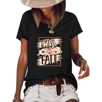 Hello Fall Hello Sweater Weather Women's Short Sleeve Loose T-shirt - Seseable