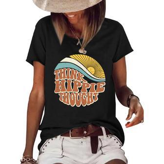 Hippie The Sun Think Hippie Thought Custom Women's Short Sleeve Loose T-shirt - Seseable