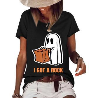 I Got A Rock Funny Trick Or Treat Phantom Halloween Costume Women's Short Sleeve Loose T-shirt - Seseable
