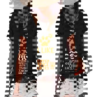 I Like Dogs Pumpkin Spice Halloween Day Retro Halloween Women's Short Sleeve Loose T-shirt - Thegiftio