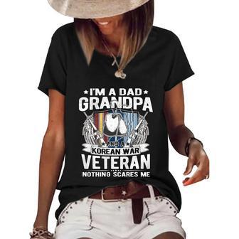 Im A Dad Grandpa And Korean War Veteran Proud Military Vet Gift Graphic Design Printed Casual Daily Basic Women's Short Sleeve Loose T-shirt - Thegiftio UK