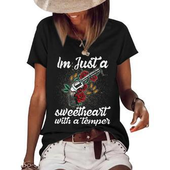 Im Just A Sweetheart Women's Short Sleeve Loose T-shirt - Seseable