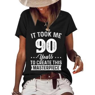 It Took Me 90 Years Masterpiece 90Th Birthday 90 Years Old Women's Short Sleeve Loose T-shirt - Seseable