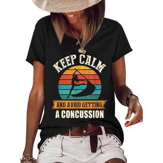Keep Calm & Avoid Getting A Concussion Funny Color Guard Women's Short Sleeve Loose T-shirt - Thegiftio UK