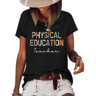 Leopard Pe Teacher Back To School Physical Education Teacher Women's Short Sleeve Loose T-shirt - Thegiftio UK