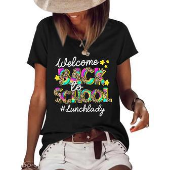 Leopard Welcome Back To School Lunch Lady Life Women's Short Sleeve Loose T-shirt - Thegiftio UK