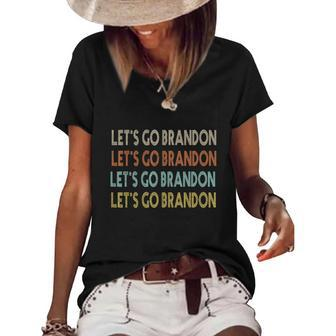 Lets Go Brandon Shirts 2021 Vintage Lets Go Brandon Tees Graphic Design Printed Casual Daily Basic Women's Short Sleeve Loose T-shirt - Thegiftio UK