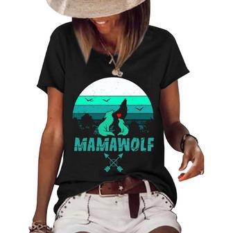 Mamawolf Wolf Lovers Gift For Mother Women's Short Sleeve Loose T-shirt - Thegiftio UK
