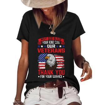 May God Bless Your Kind Soul Our Veterans Memorial Day Gift Women's Short Sleeve Loose T-shirt - Monsterry CA
