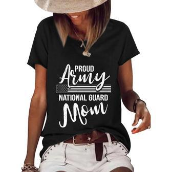 Military Mom Gift Army Funny Gift Proud Army National Guard Mom Cute Gift Women's Short Sleeve Loose T-shirt - Monsterry UK