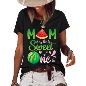 Mom Of The Sweet One Watermelon Mother Mommy Mama Daughter Women's Short Sleeve Loose T-shirt - Thegiftio UK