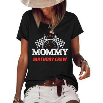 Mommy Birthday Crew Race Car Racing Car Driver Mom Mama Women's Short Sleeve Loose T-shirt - Thegiftio UK