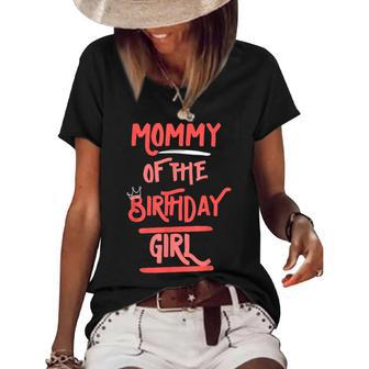 Mommy Of The Birthday Girl Mother Mama Daughters Bday Party Women's Short Sleeve Loose T-shirt - Seseable