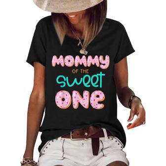Mommy Of The Sweet One First Birthday Matching Family Donut Women's Short Sleeve Loose T-shirt - Thegiftio UK