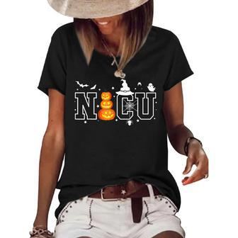 Nicu Nurse Halloween Hospital Party Funny Nursing Students Women's Short Sleeve Loose T-shirt - Thegiftio UK