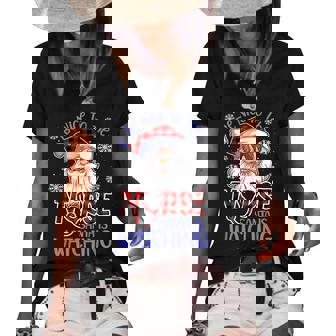 Nurse Christmas - Be Nice To The Nurse Santa Is Watching Women's Short Sleeve Loose T-shirt - Thegiftio