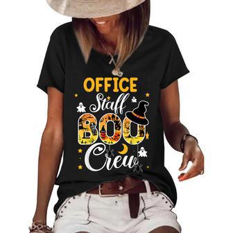 Office Staff Boo Crew Funny Halloween Matching Costume Women's Short Sleeve Loose T-shirt - Seseable