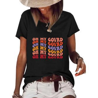 Oh My Govrd Vintage Groovy Fall Women's Short Sleeve Loose T-shirt - Seseable
