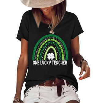 One Lucky Teacher Rainbow St Patrick’S Day Women's Short Sleeve Loose T-shirt - Thegiftio UK